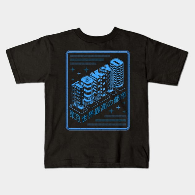 Tokyo Retro Kids T-Shirt by Mewzeek_T